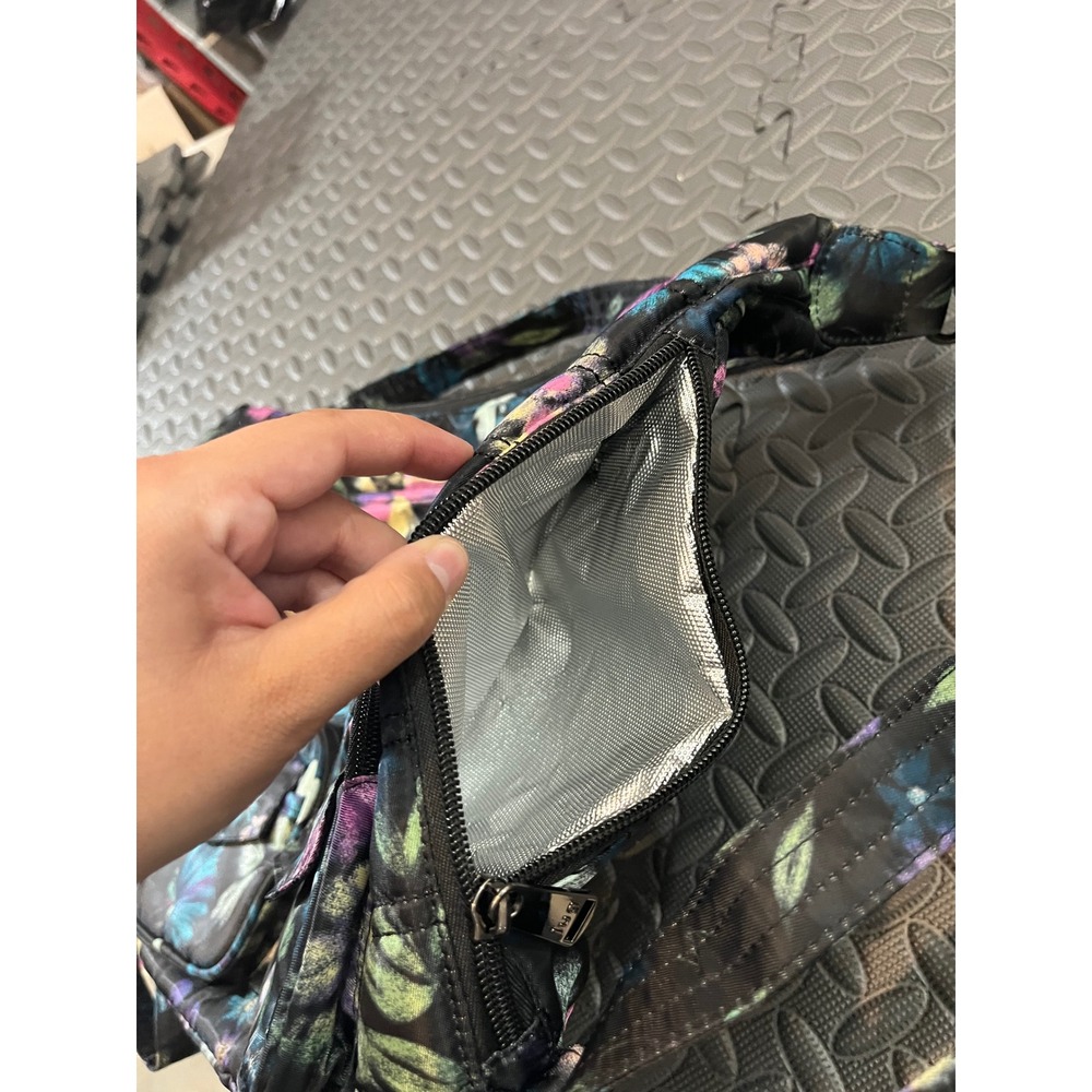 LUG Zipliner Convertible Hobo Bag Bloom Black Floral Purse Travel Shoulder Bag - Picture 11 of 13